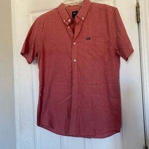 RVCA Men's Casual Button-Down in Red